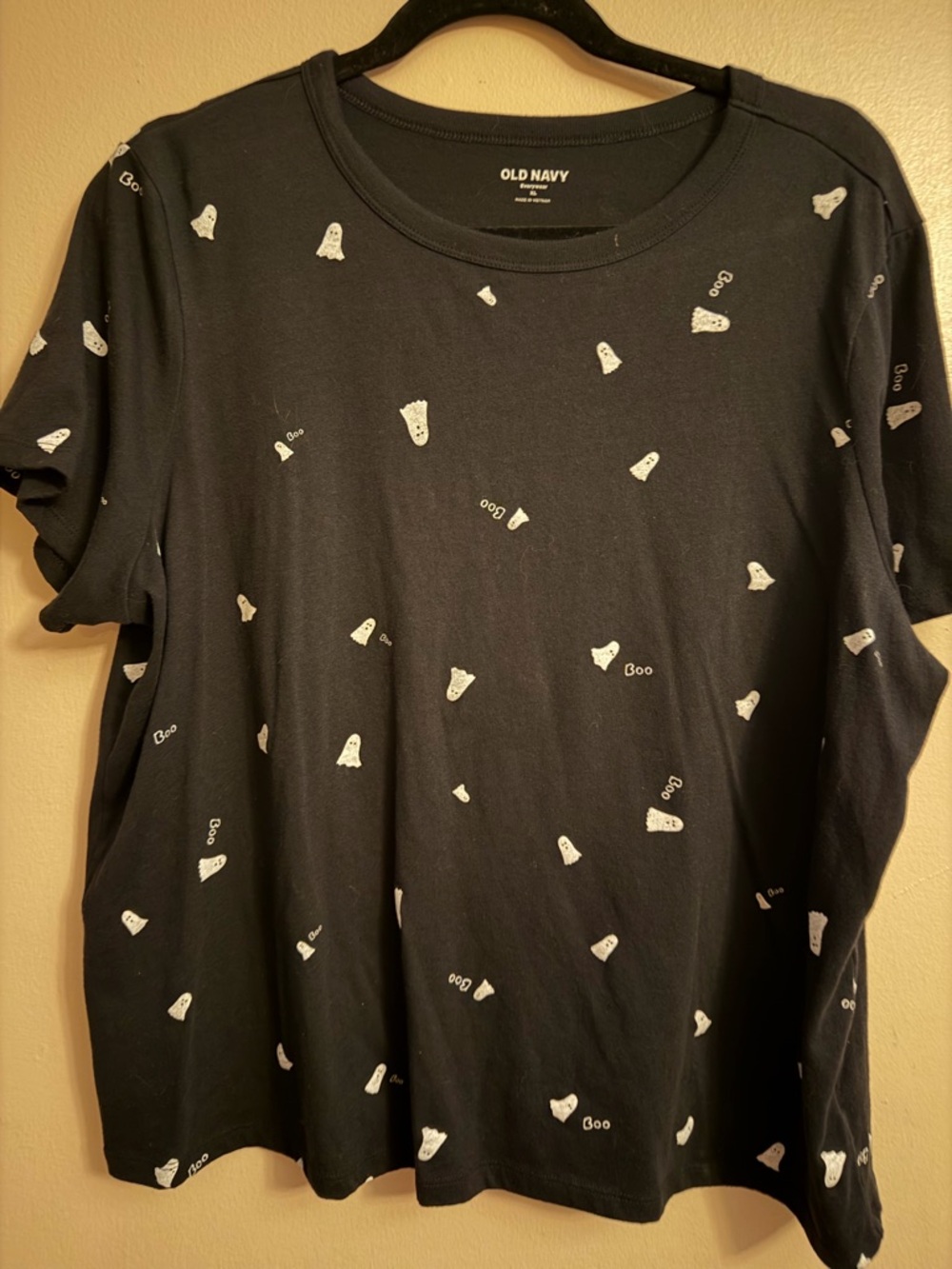 Old Navy Black Tee with White Ghost Accent